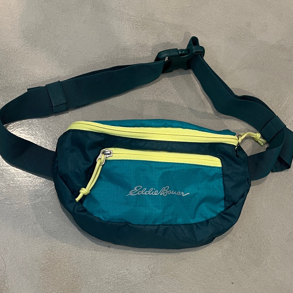 Eddie Bauer Teal and Yellow Belt Bag
